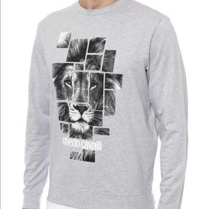 Roberto Cavalli felpa girocollo leone lion jumper sweatshirt